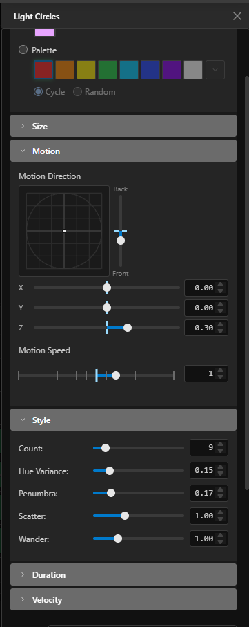 Parameter customization screenshot