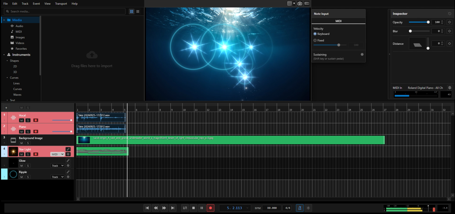 Solo performance recording screenshot